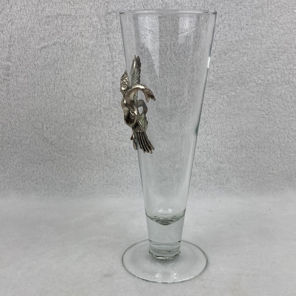 VTG Arthur Court Designs Pewter Dove Millennium 2000 Pilsner Glass 16 oz. - Picture 4 of 10